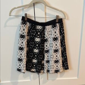 Parker Black and White Knit Mini Skirt